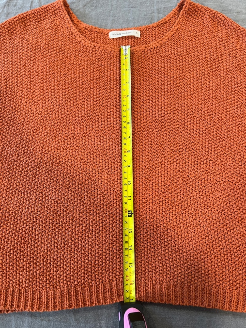 moon & madison Burnt Orange Short-Sleeve Scoop Neck Knit Sweater - Picture 7 of 7